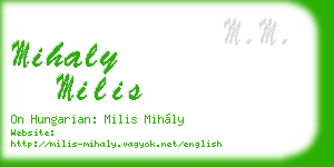 mihaly milis business card